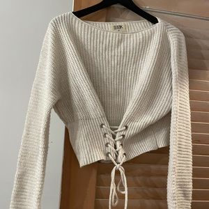 cream LF corset sweater
